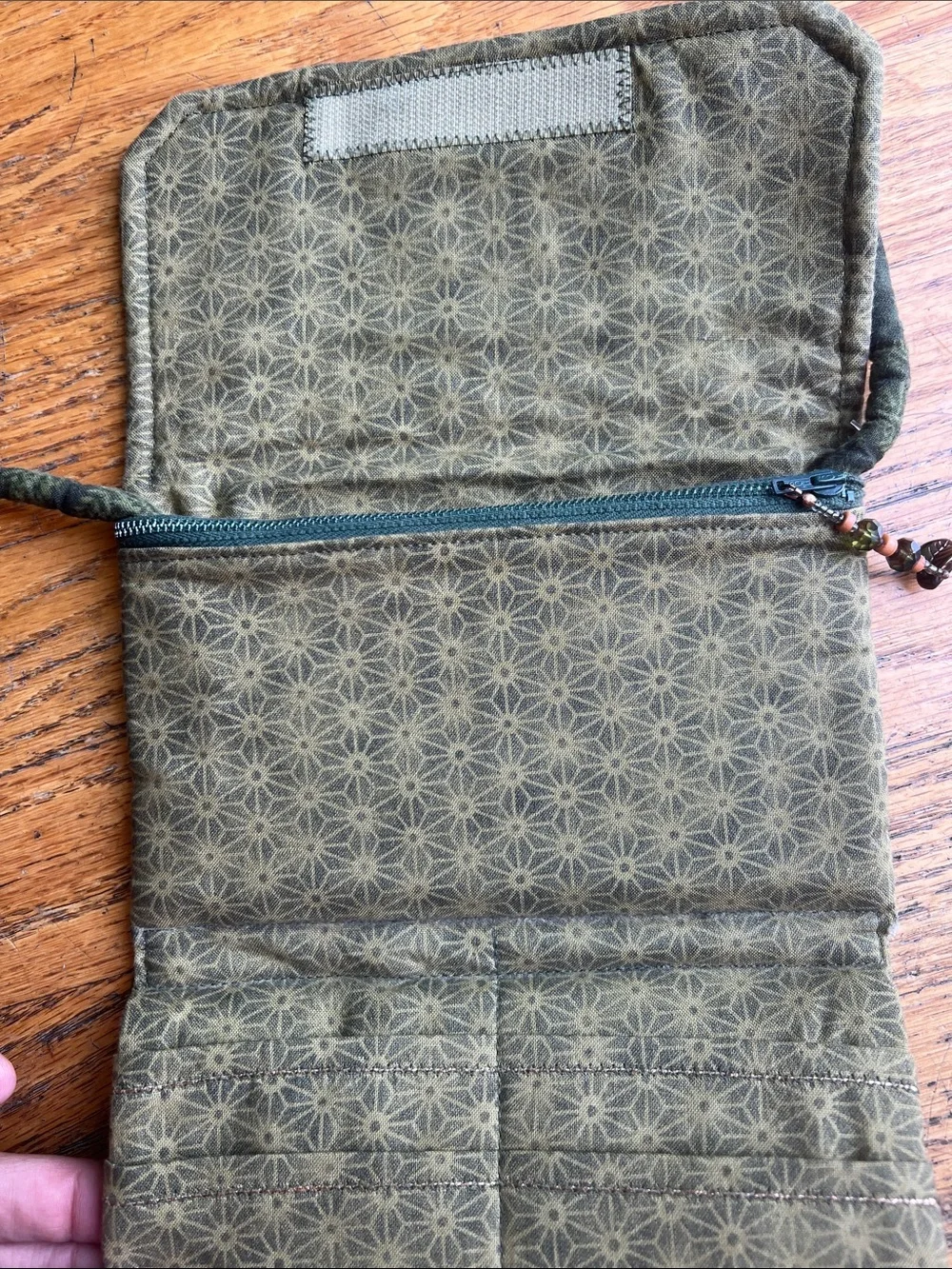 Olive earthy fern Patterned Fold-Over Wallet Clutch - Unbranded